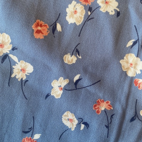 Urban outfitters Juniper Blue floral midi skirt M tie waist button front - Picture 5 of 9